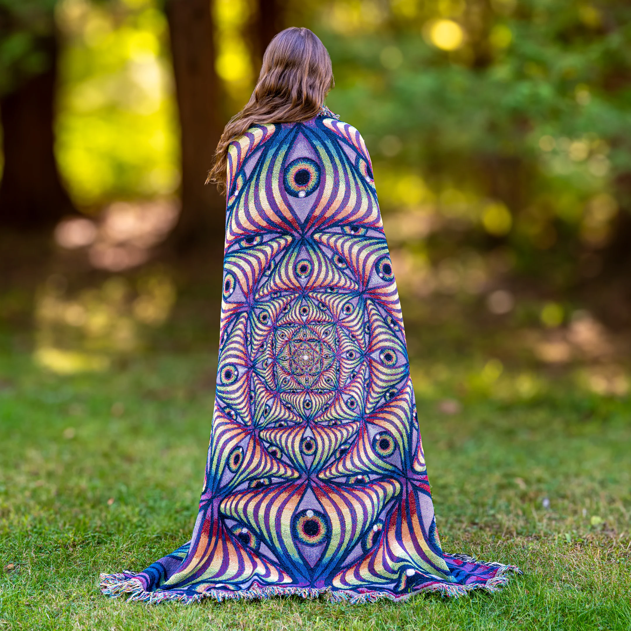 Rainbow Eye Ripple - Art Blanket - Image 2