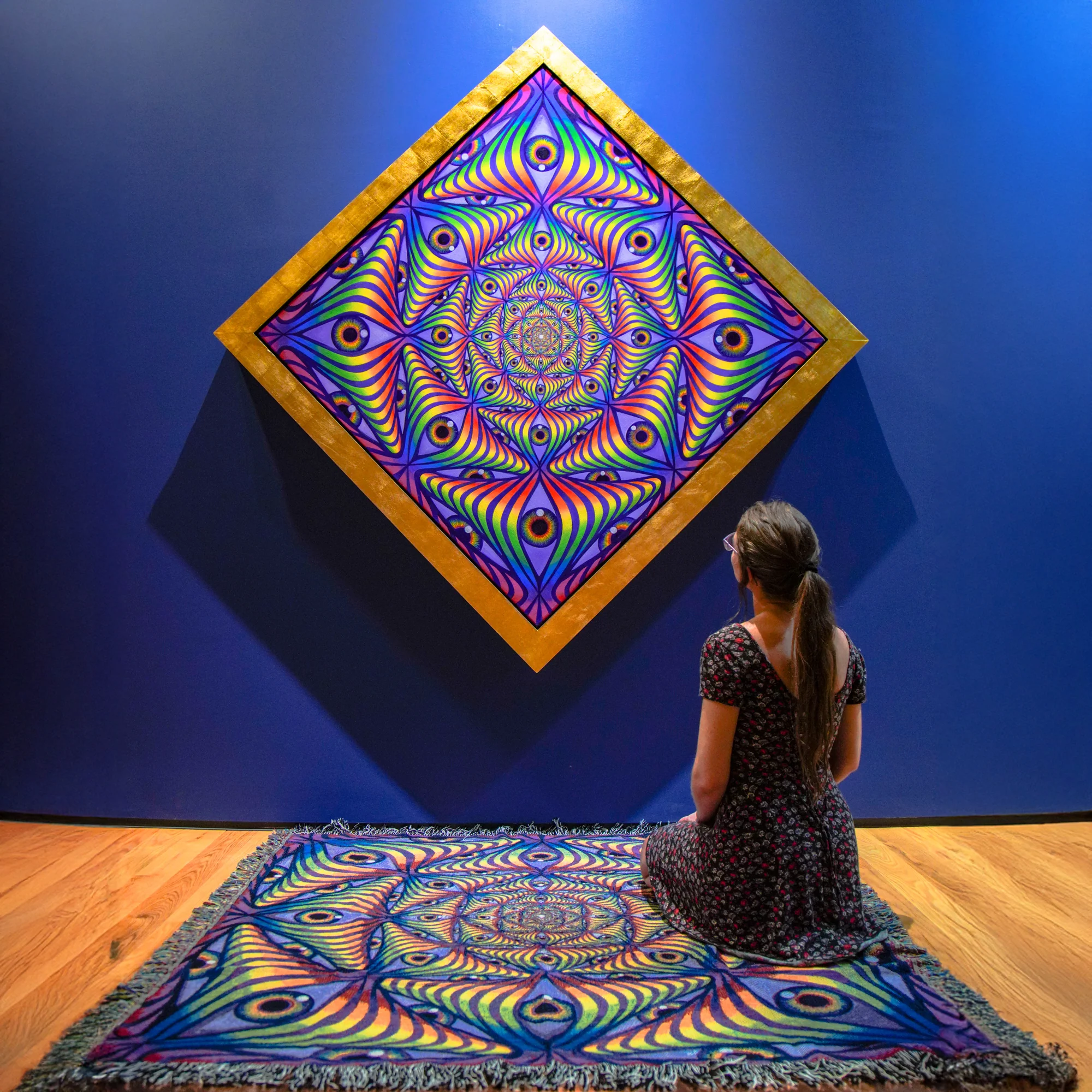 Rainbow Eye Ripple - Art Blanket - Image 3