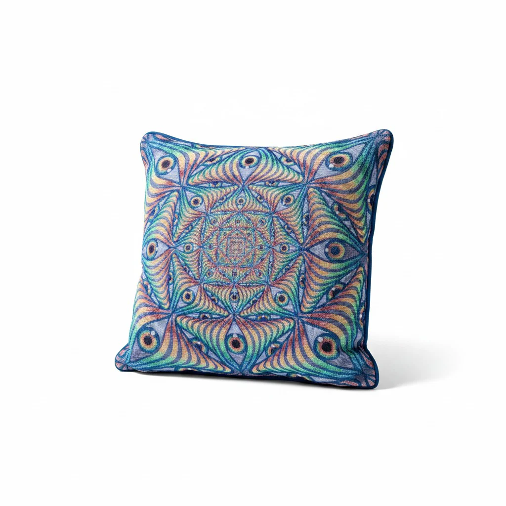 Rainbow Eye Ripple - Woven Pillow