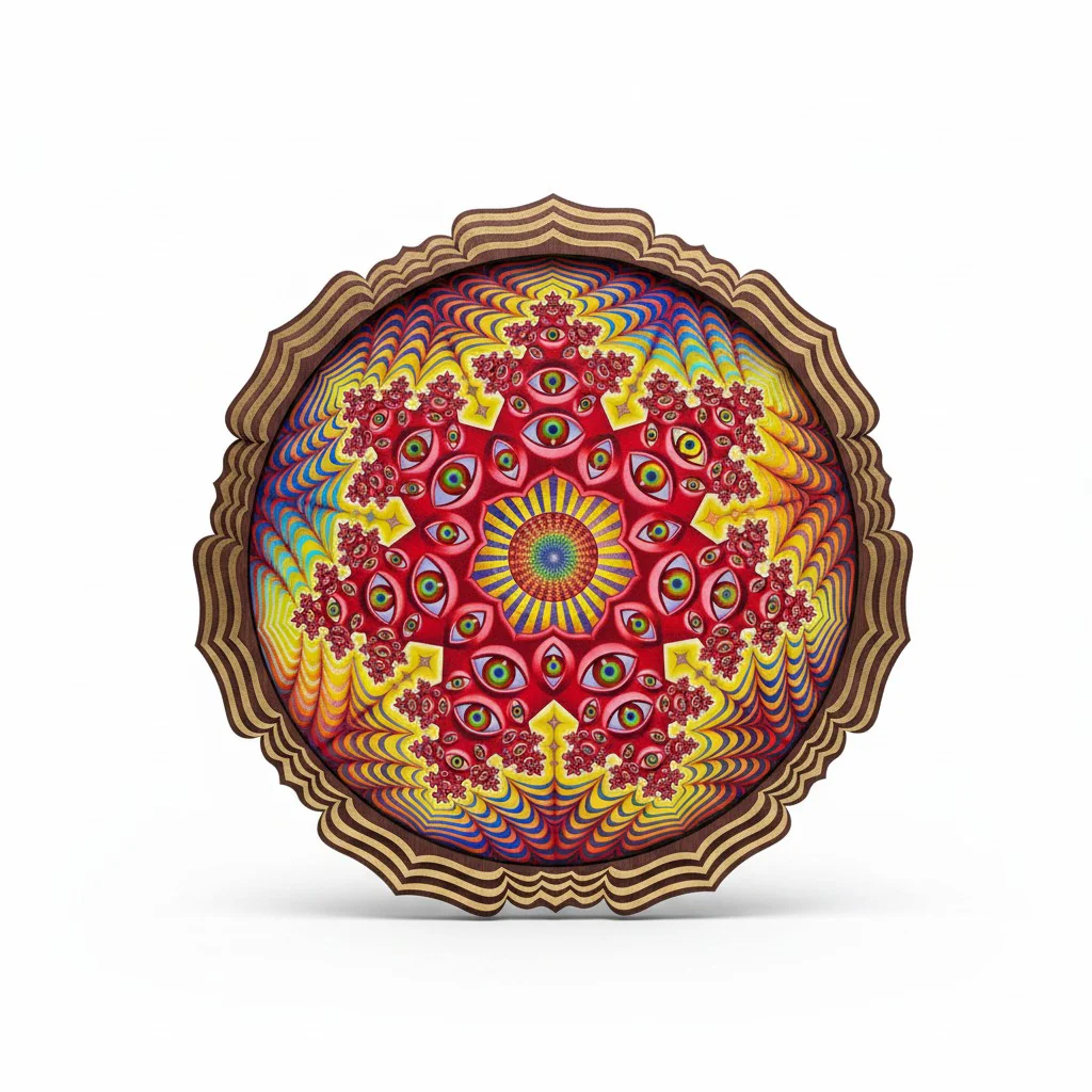 Vision Crystal Tondo - Holographic Textured Metal Print