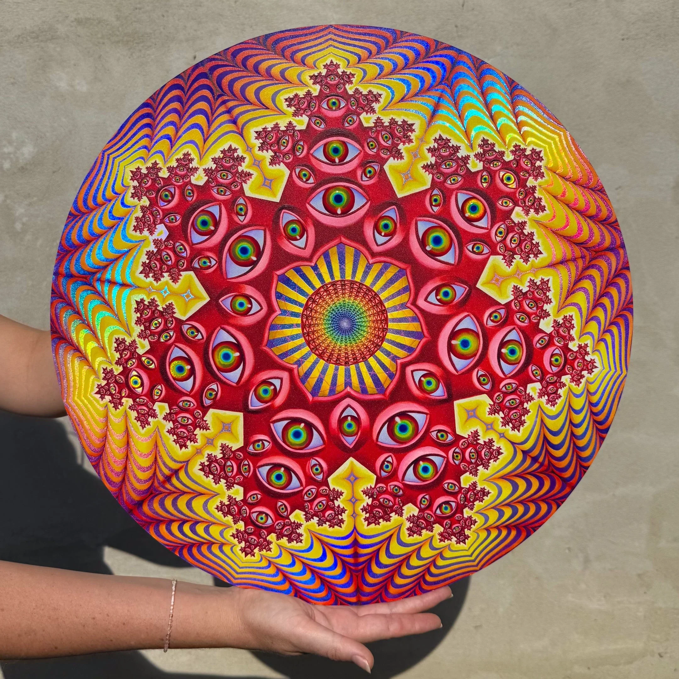 Vision Crystal Tondo - Holographic Textured Metal Print - Image 3